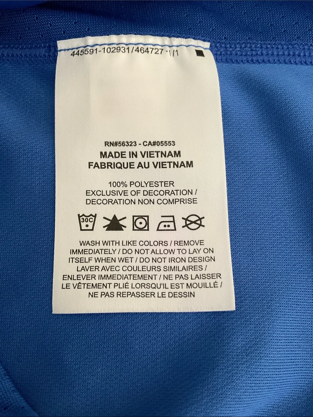 NIKE - TEE - Dri-Fit - Blue/White Nike Logo  &  Sleeve Boy’s Size S -Short Sleev